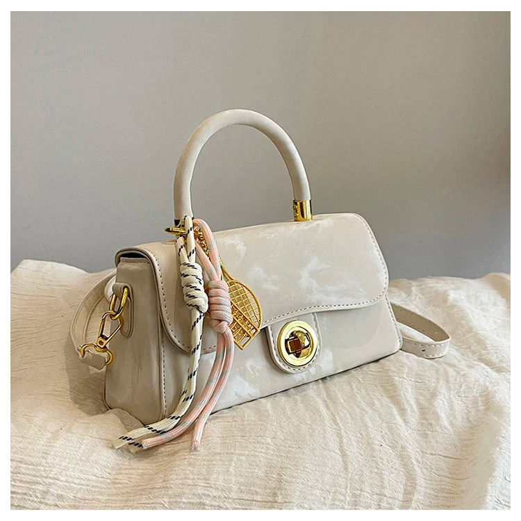 Classic Women's Leather Handbag, Crossbody Shoulder Tote Bag, Elegant Ladies Designer Purse