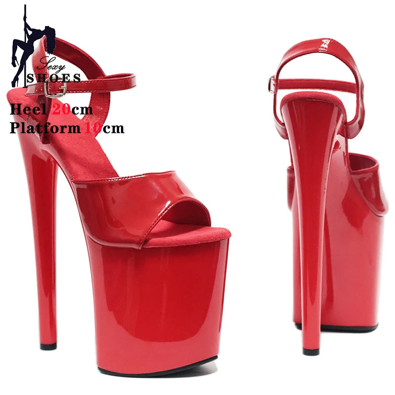 New Black Matte Stripper Shoes Woman Summer 2024 Designer Modern Sandals ultra-high heels 20cm Sexy Nightclubs Pole Dance Shoes