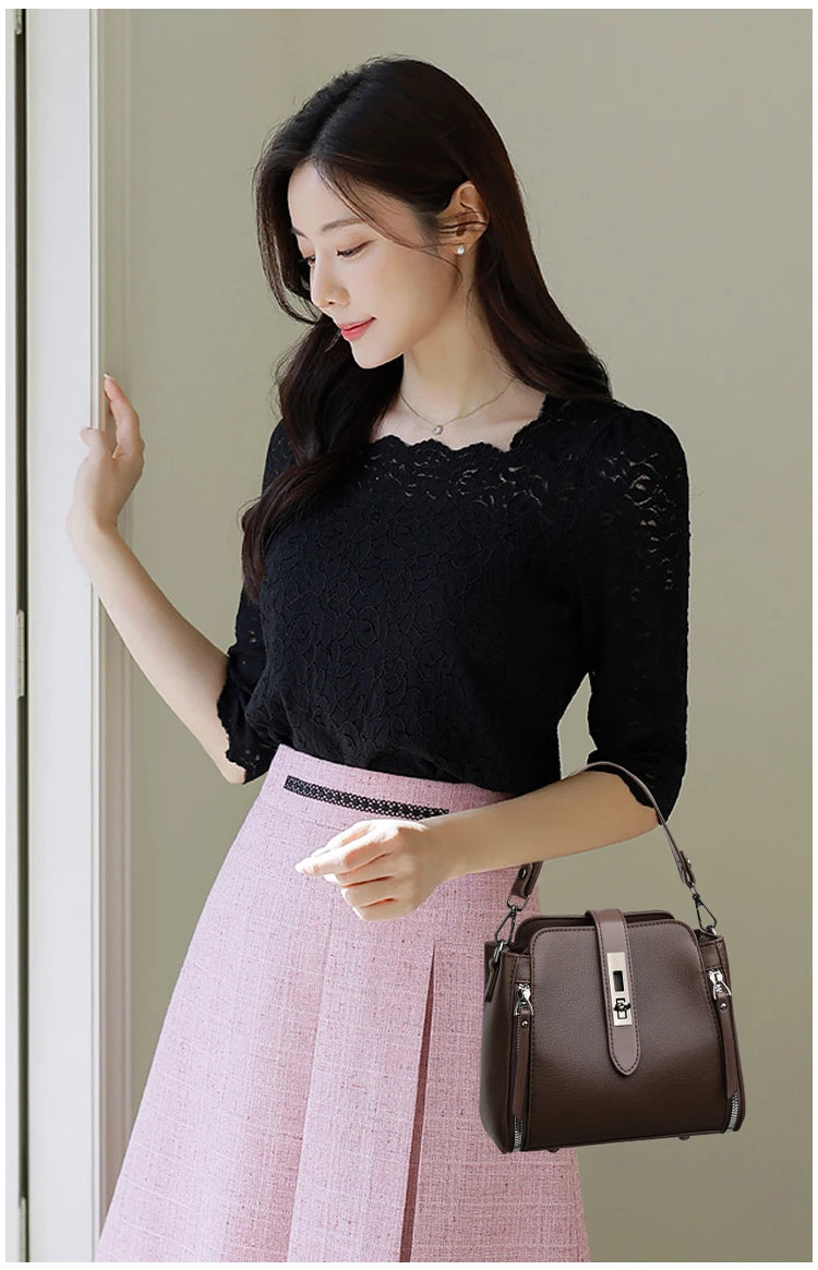 High Quality  Leather Luxury Purses And Handbags Women Bags Designer Female Shoulder Crossbody Bags For Ladies 2024 Sac A Main