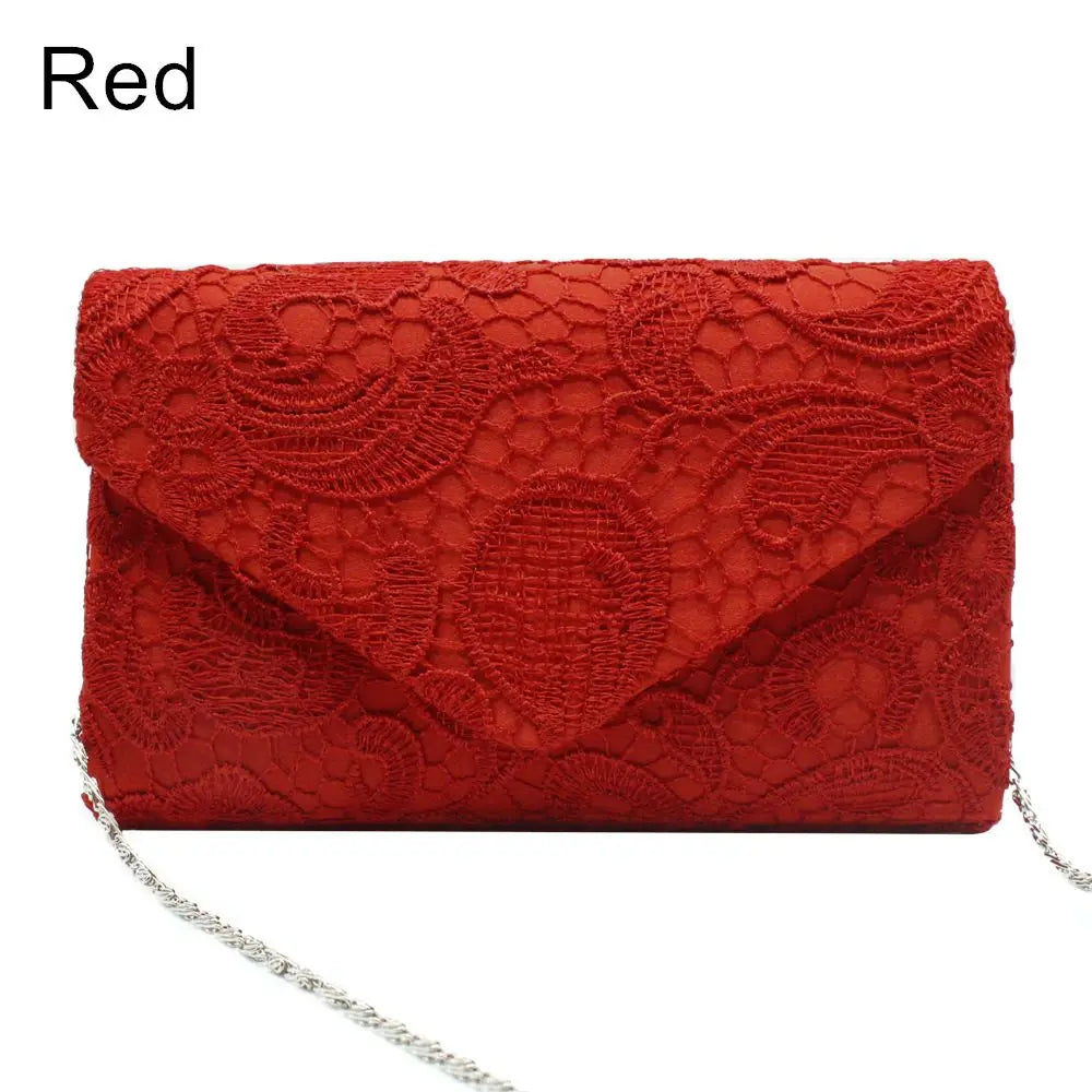 Ladies Lace Wedding Wallet Evening Party Purse Handbags Clutch Bag Messenger Bag