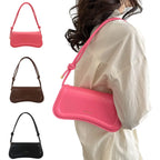 Ladies Shoulder Crossbody Bags  Women Underarm Bags Solid Color Small Top-handle Bags Purse Female Daily Handbags PU Leather