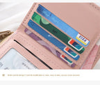 Cute Cat Coin Purse Women Fashion Short Wallet PU Leather Large Capacity Wallet Lightweight ID Card Holder Travel Cash Coin Bag