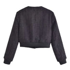 UNIZERA 2025 Autumn/Winter New Women's Wear New Fashion Style Versatile Round Neck Textured Short Jacket Coat