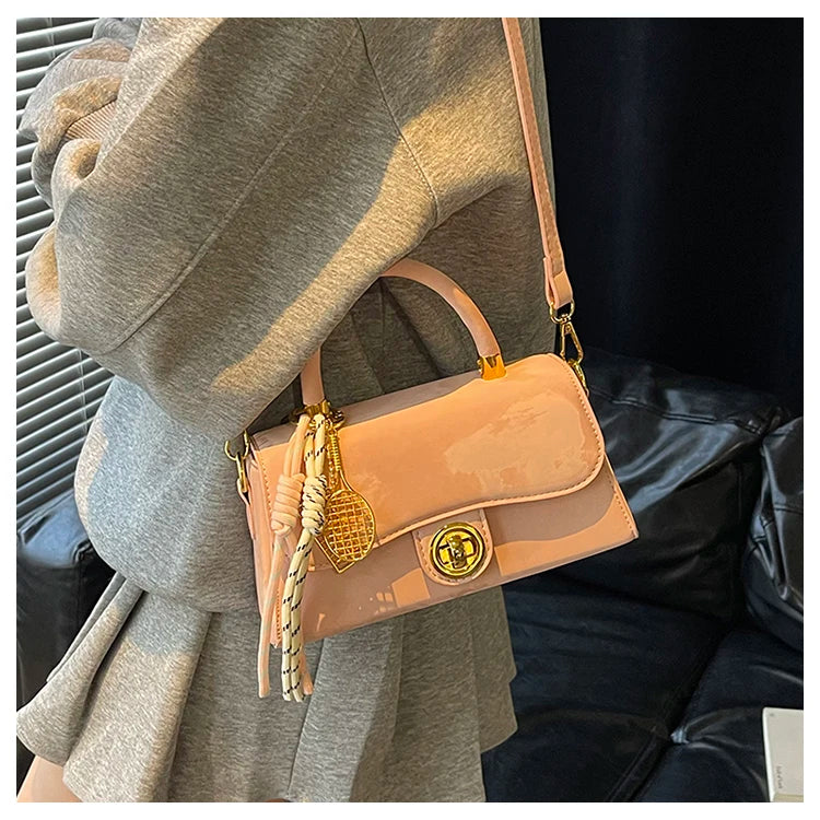 Classic Women's Leather Handbag, Crossbody Shoulder Tote Bag, Elegant Ladies Designer Purse