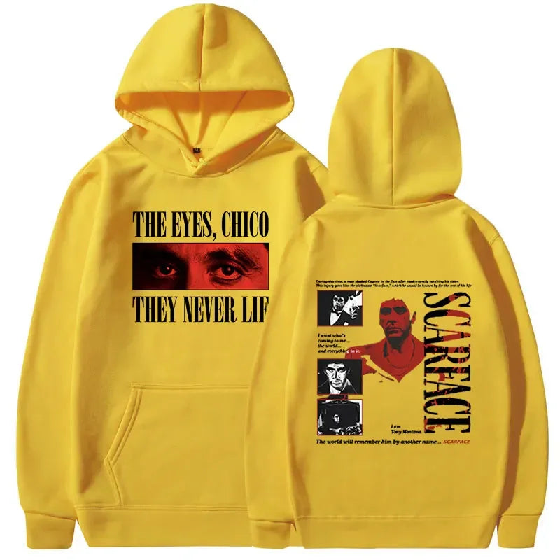 Classic Gangsters Movie Scarface Hoodies Tony Montana Al Pacino Hooded Sweatshirts Men Women Vintage Gothic Oversized Pullovers