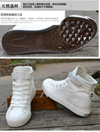 Men Shoes High Top White Canvas Shoe 2024 Spring Women Sneakers Fashion Breathable Canvas Sneakers Non-slip Unisex Casual Shoes