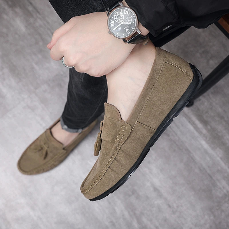 Comfortable Men's Shoes Soft Sole Loafers Outdoor Mens Casual Shoes Fashion Leather Shoes Autumn Flat Male Driving Shoe Zapatos