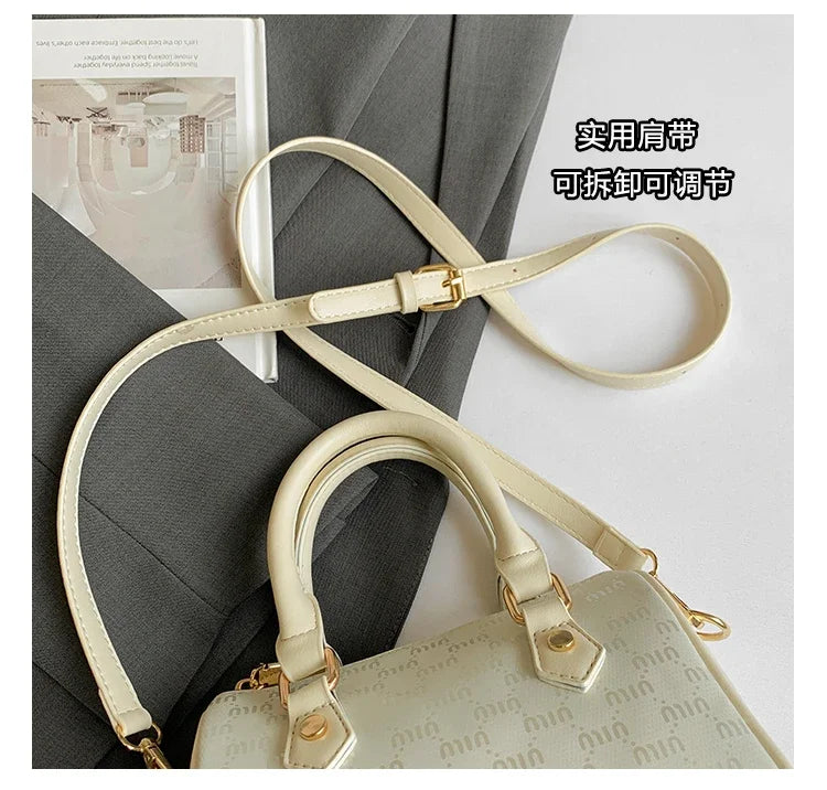 New Trendy Crossbody Purse For Women Luxury Leather Women's Chain Shoulder Bag Ladies Zipper Handbag With Chain Detail