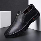 Men Leather Shoes Soft Sole Casual Shoes Autumn Comfortable Business Flats Man Lightweight Work Shoes Slip-on Driving Shoe Tenis