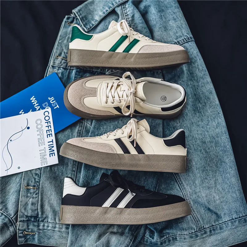 Men's trendy popular Leisure shoes versatile soft leather for Men Sneakers Man Low-top wear-resistant sports walking Footwear