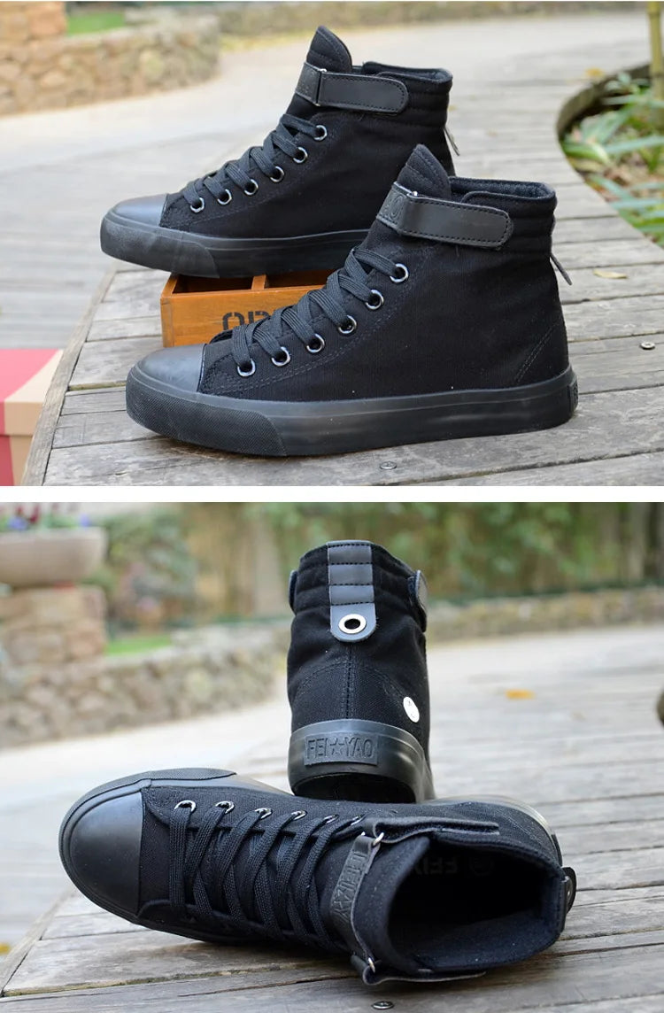 Men Shoes High Top White Canvas Shoe 2024 Spring Women Sneakers Fashion Breathable Canvas Sneakers Non-slip Unisex Casual Shoes