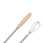 Kitchen Tools Multifunction Stainless Steel Egg Beater Wooden Handle Portable Hand Egg Beater Useful Manual Egg Beater Cooking