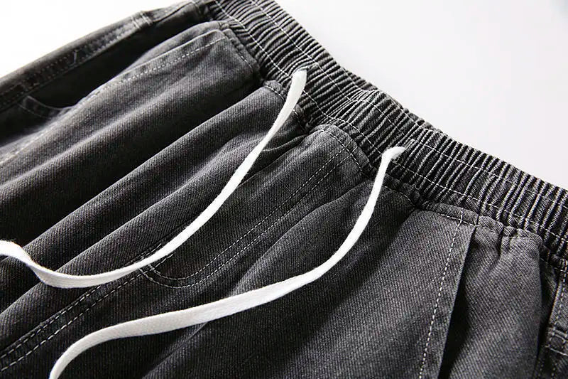 Jeans For Man Clothes Straight Baggy Wide Leg Casual Oversize Pants Vintage Korean Streetwear Tapered Embroidered Trousers