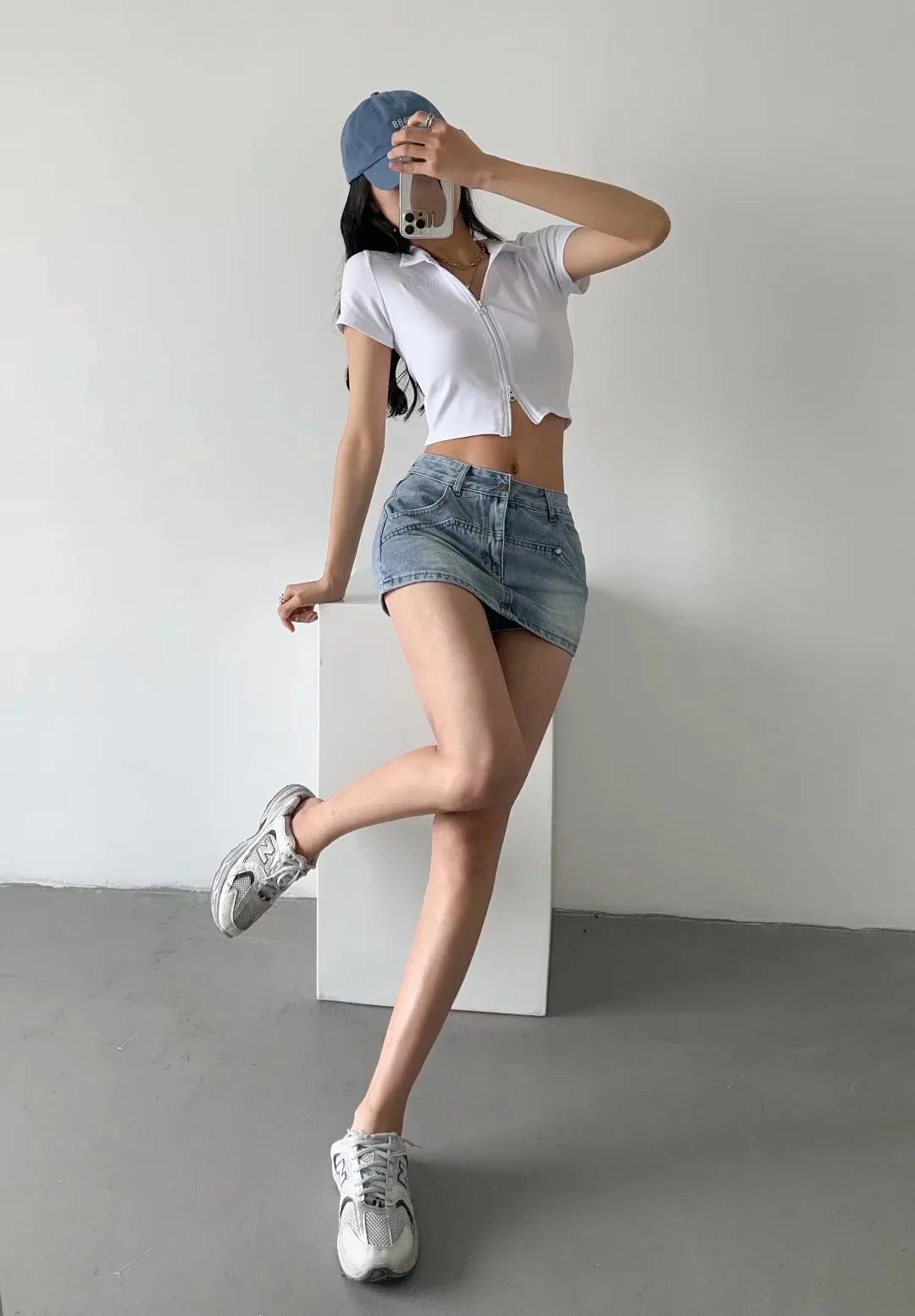 Skirts for Women Sexy Slim Solid Colour Pockets Spliced 2024 Summer Casual Femme High Waist Wrap Hip Mini Short Denim Skirt