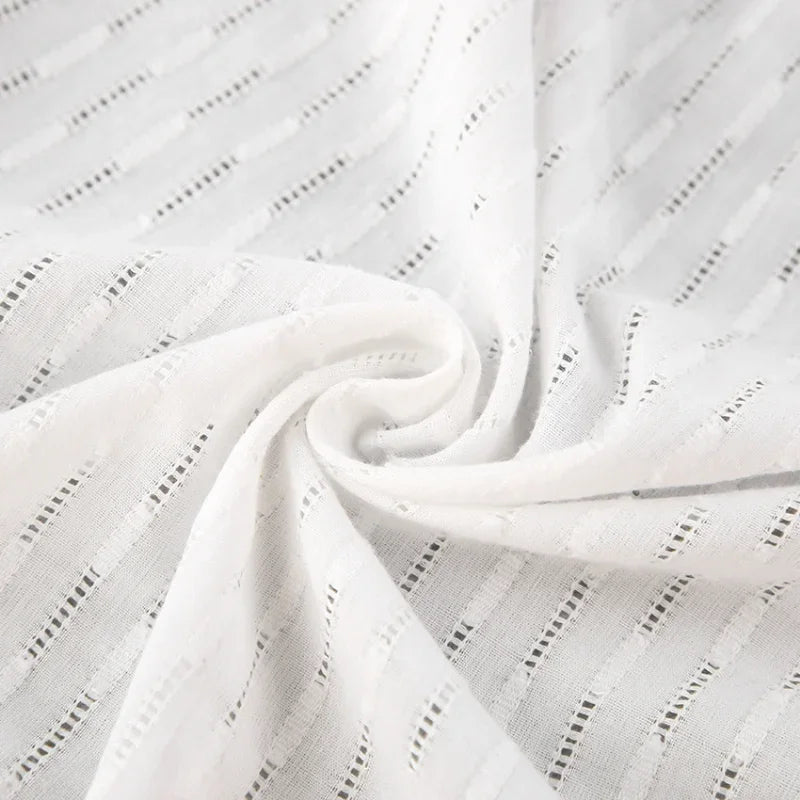 Women Jacquard Puff Sleeves Two Piece Sets for Summer Fashion Loose Shorts and Long Sleeved Shirt Outfits