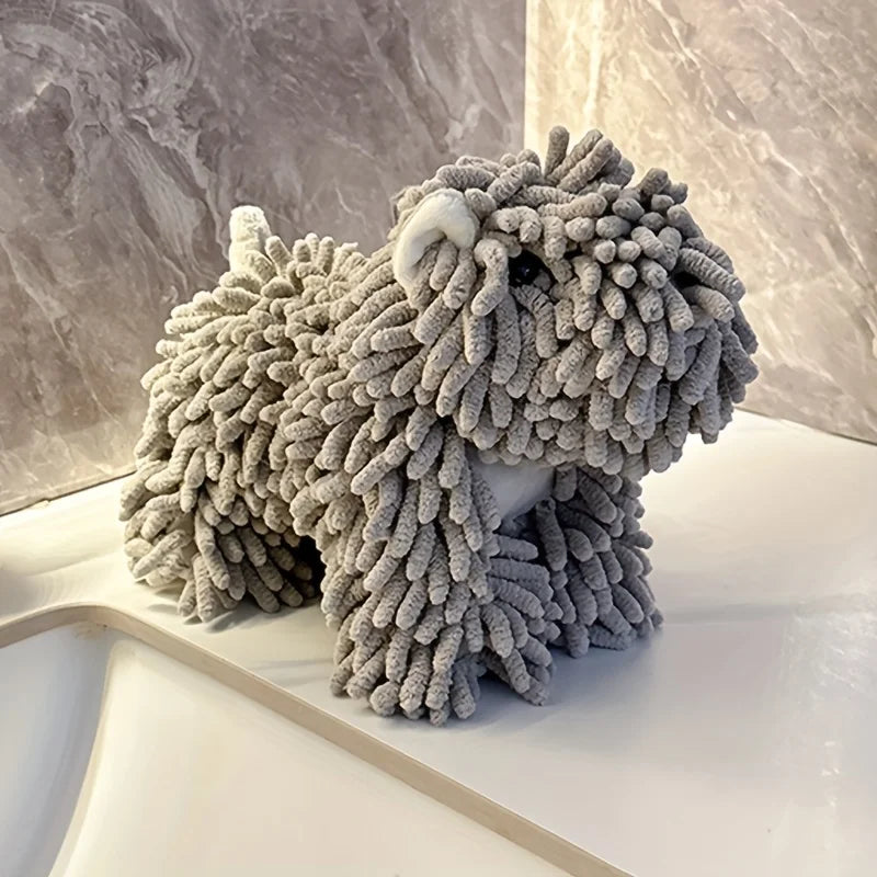 Cute Puppy Shaped Hand Towel Is An Ideal Choice for Wall Mounted Kitchen and Bathroom Use, Bathroom Towel