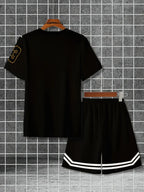 Summer 2025 New Men's Set 3D Digital printed casual round-neck short-sleeved T-shirt with Shorts 2-piece casual sporty men's set