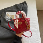 2025 Quilted Lady Dior Style Purse, Luxury Mini Chain Crossbody Shoulder Handbag