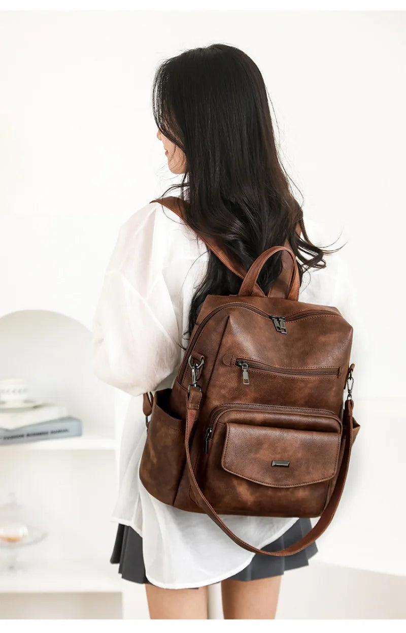 Backpack Purse for Women Fashion Leather Backpack Purse Designer Casual Travel College Backpack Convertible Shoulder Bag