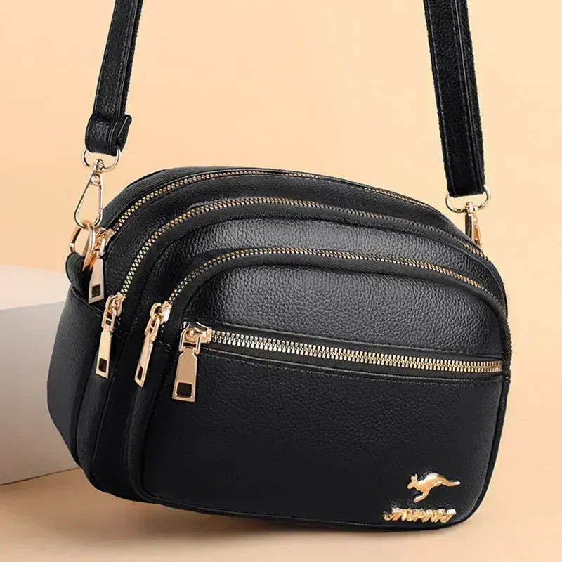 Luxury Ladies Handbag Sac High Quality Soft Leather Purse Fashion Women Shoulder Messenger Bag Multi-pocket Wear-resistant Bag