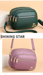 Luxury Ladies Handbag Sac High Quality Soft Leather Purse Fashion Women Shoulder Messenger Bag Multi-pocket Wear-resistant Bag