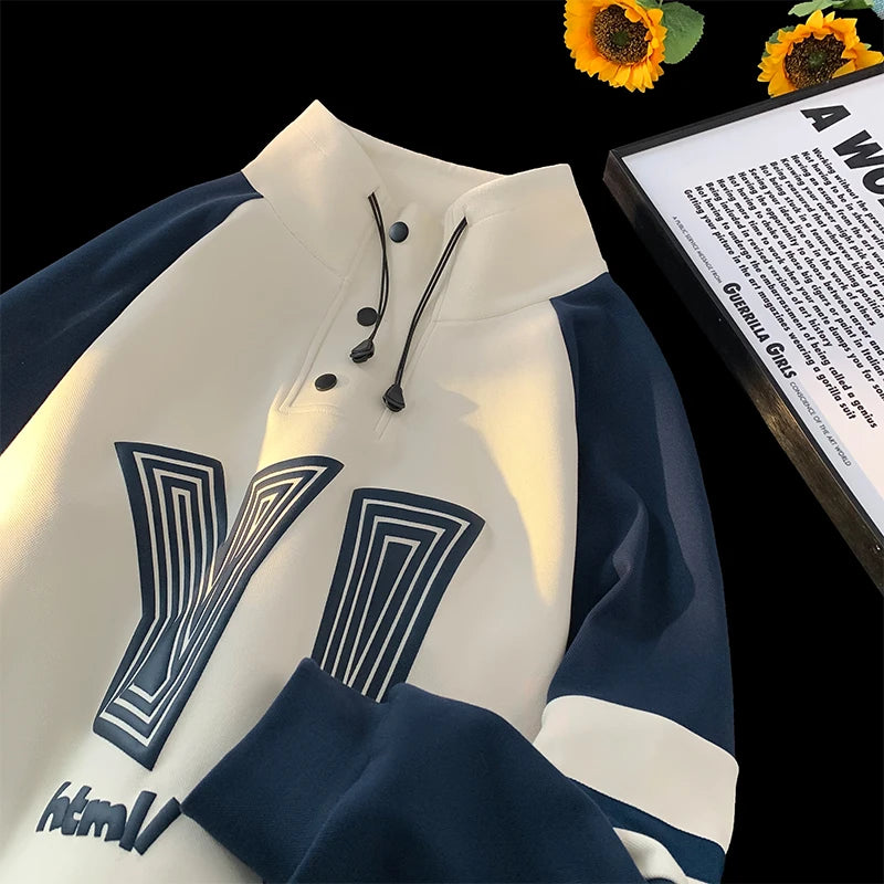 Korean Classic Loose Hooded Sweatshirt Casual Sports Wind Pullover Hoodie Multi-colour Sweatshirts Men Women Oversized