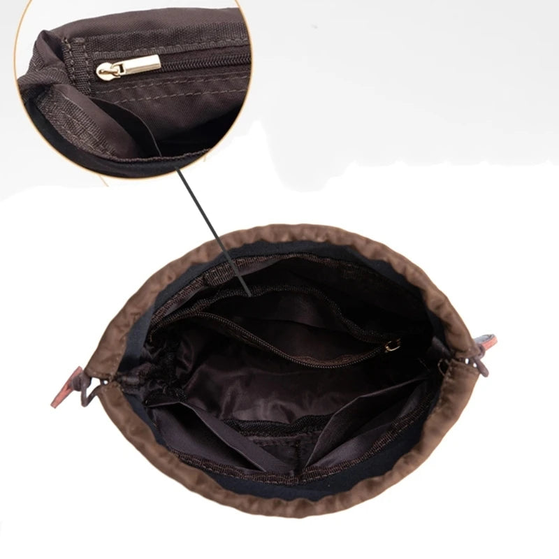 Lady Purse Organizer Insert Drawstring Bag for Bucket Bag Women Large Capacity Tote Crossbody Shoulder Bag Nylon Inner Bag