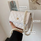 Ladies Luxury Handbags Girls Fashion Pearl Hand Bags Women Purses Elegant Leather Chain Belt Bag Mini Coin Crossbody Bag