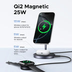 Magnetic Wireless Charger Stand 20W Max 2-in-1 Charging Stand For iPhone 16 15 Pro Max/iPhone 14/AirPods Fast Charger