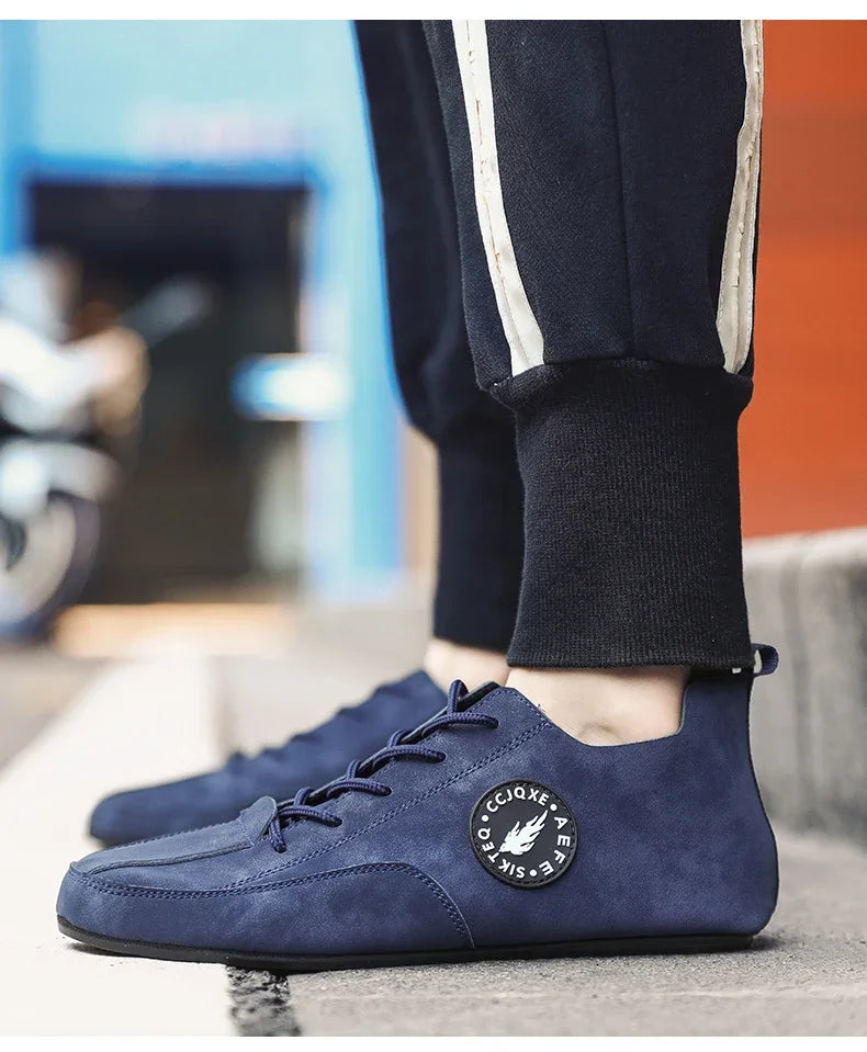 MAEDEF Men's Loafers Lightweight Driving Casual Thin Bottom Flats Shoes Soft Sole Comfortable Non Slip Lace-up Walking Shoes Men