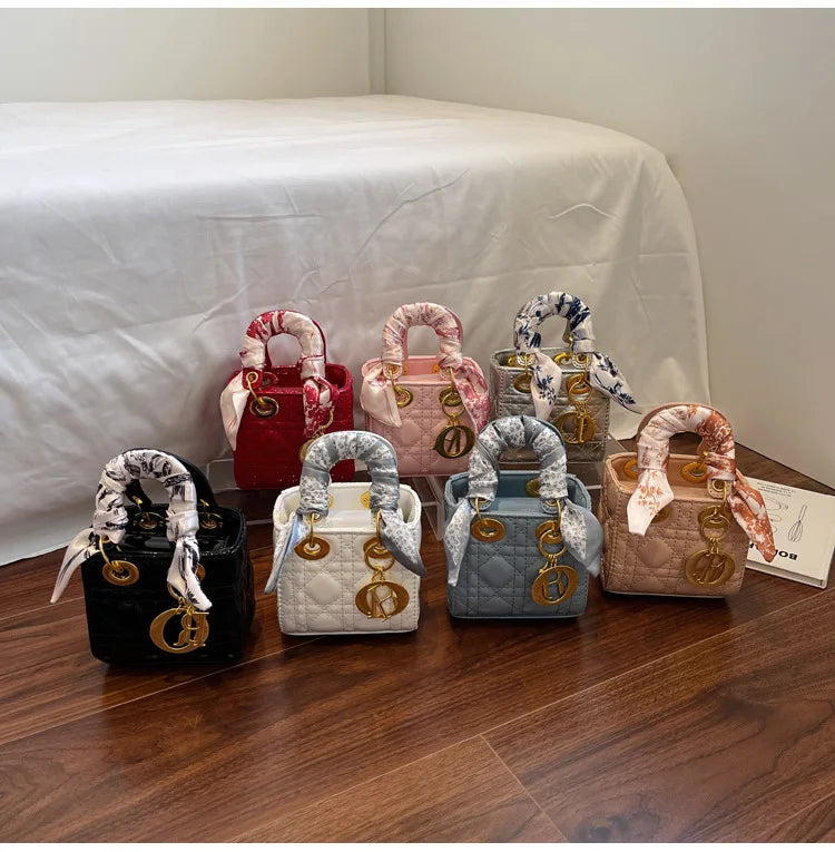 2025 Quilted Lady Dior Style Purse, Luxury Mini Chain Crossbody Shoulder Handbag