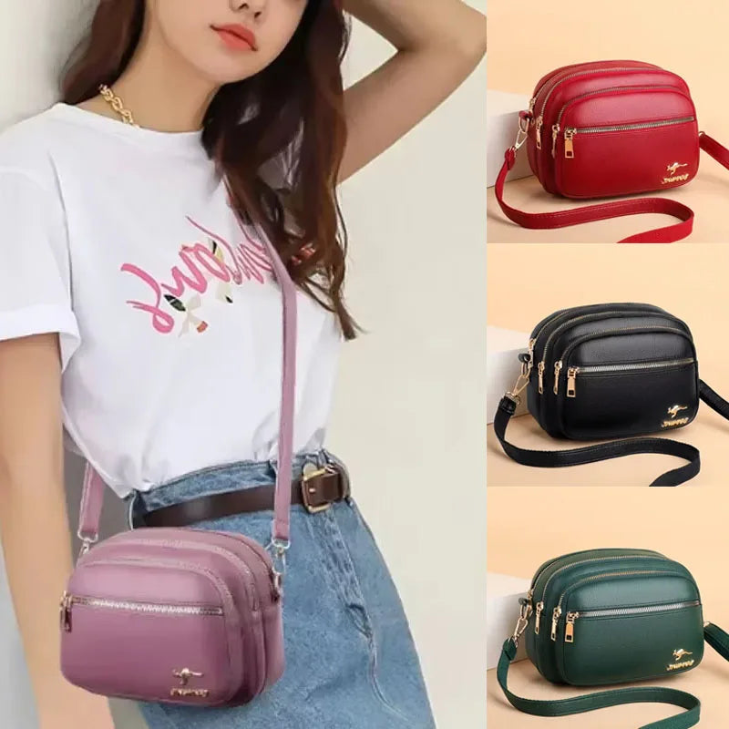Luxury Ladies Handbag Sac High Quality Soft Leather Purse Fashion Women Shoulder Messenger Bag Multi-pocket Wear-resistant Bag
