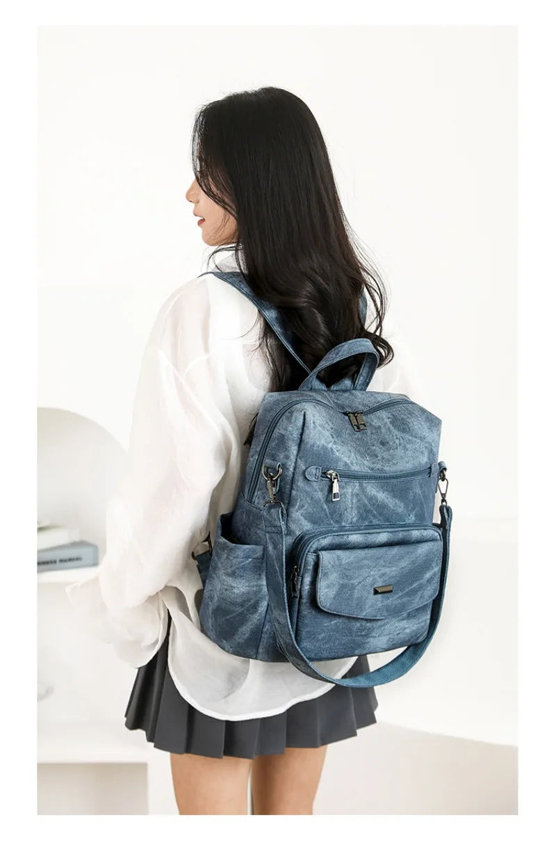 Backpack Purse for Women Fashion Leather Backpack Purse Designer Casual Travel College Backpack Convertible Shoulder Bag