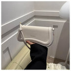 Ladies Shoulder Crossbody Bags  Women Underarm Bags Solid Color Small Top-handle Bags Purse Female Daily Handbags PU Leather