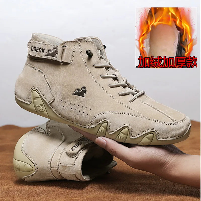 Leather Casual Sneakers For Men 2025 New High Top Men Boors Motorcycle Shoes Luxury Dress Loafers Footwear Shoes Chaussure Homme