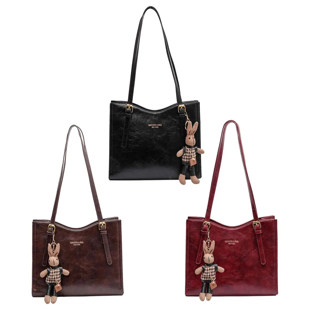 Women Vintage Shoulder Bag PU Leather Slouchy Tote Purse Large Capacity Fashion Shoulder Bag Ladies Travel Handbag