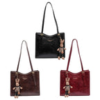 Women Vintage Shoulder Bag PU Leather Slouchy Tote Purse Large Capacity Fashion Shoulder Bag Ladies Travel Handbag