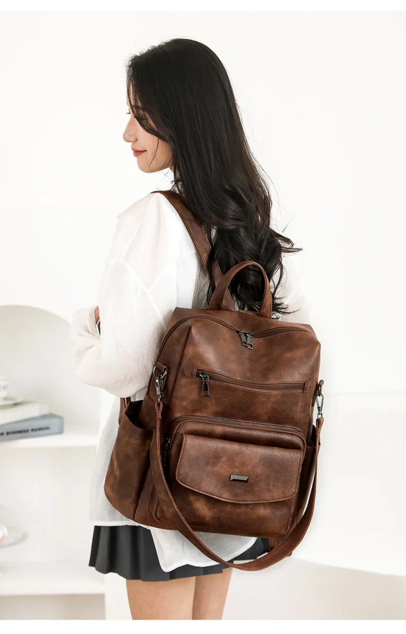 Backpack Purse for Women Fashion Leather Backpack Purse Designer Casual Travel College Backpack Convertible Shoulder Bag