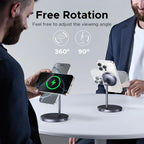 Magnetic Wireless Charger Stand 20W Max 2-in-1 Charging Stand For iPhone 16 15 Pro Max/iPhone 14/AirPods Fast Charger