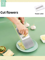 Kitchen 5 in 1 Stainless Steel Multifunctional Safe Manual Vegetable Slicer Cutter Potato Shredders Garlic Carrot Grater Chopper