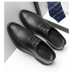 Shoes for Men Summer Breathable Hollow Out Shoe Fashion Business Dress Shoes Luxury Casual Leather Shoes for Men Loafers