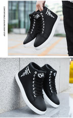 Men High Top Sneakers Fashion Leather Casual Shoes for Men Comfortable Non-slip Vulcanized Shoes Designer Outdoor Men Tenis Shoe