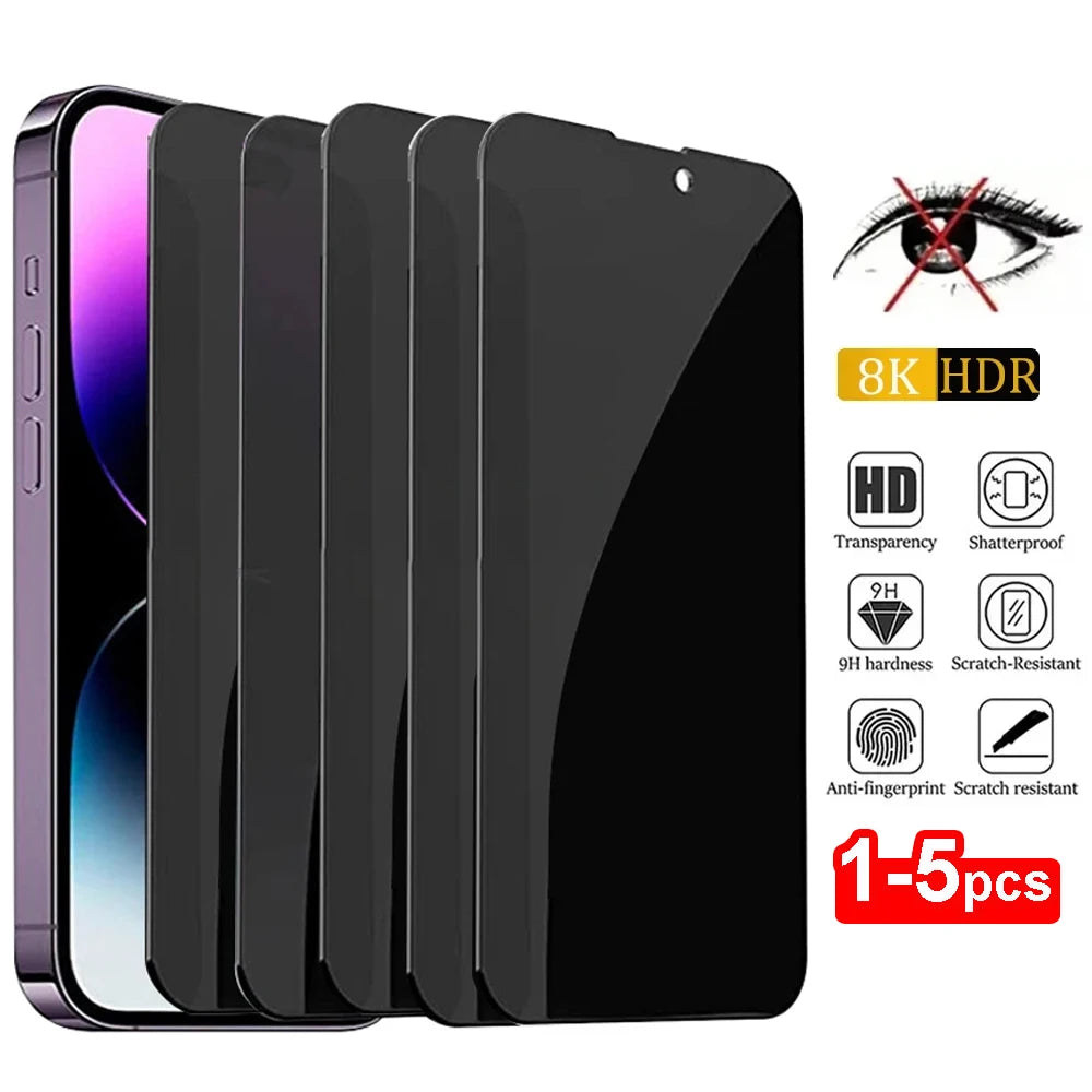 1-5Pcs Privacy Screen Protector for iPhone 17 16 15 14 13 11 12 Pro Max Mini Anti Spy Tempered Glass for iPhone 16Pro XR X Glass