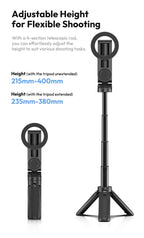 Magnetic Phone Tripod Wireless Phone Grip Selfie Stick Desktop Tripod for iPhone 16 15 14 13 12 Pro Max For Samsung phone holder
