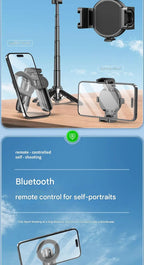 Upgraded Multi-Function Foldable Magnetic Phone Holder Selfie Stick, DSLR-Style Rotation Tripod Portable Remote ControlUpgraded