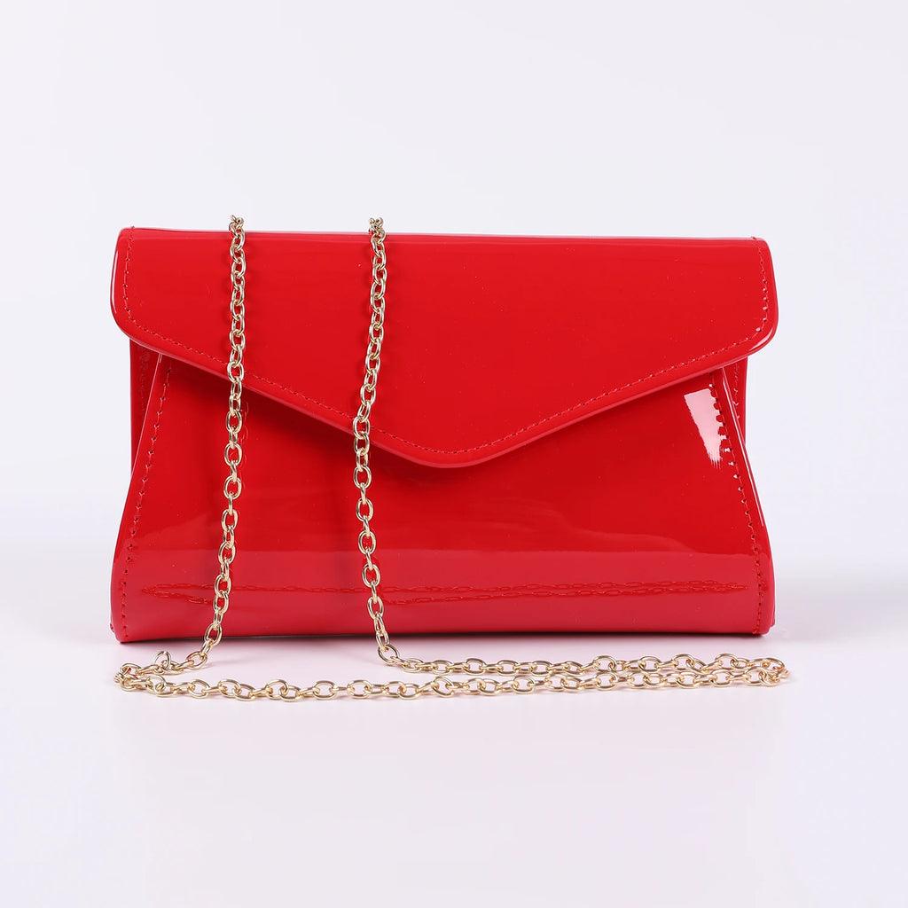 Lady PU Evening bag Patent leather Hand bag flash contracted bag in Europe and the party bag Purse