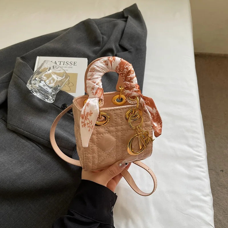 2025 Quilted Lady Dior Style Purse, Luxury Mini Chain Crossbody Shoulder Handbag