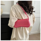 Ladies Shoulder Crossbody Bags  Women Underarm Bags Solid Color Small Top-handle Bags Purse Female Daily Handbags PU Leather