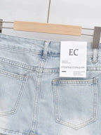 Skirts for Women Sexy Slim Solid Colour Pockets Spliced 2024 Summer Casual Femme High Waist Wrap Hip Mini Short Denim Skirt