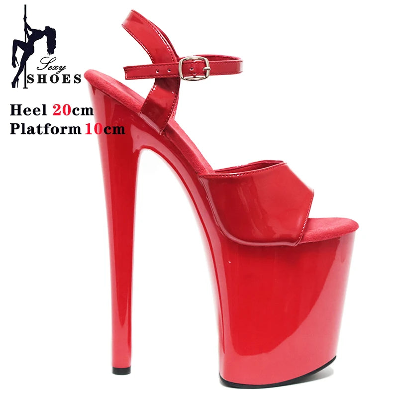 New Black Matte Stripper Shoes Woman Summer 2024 Designer Modern Sandals ultra-high heels 20cm Sexy Nightclubs Pole Dance Shoes